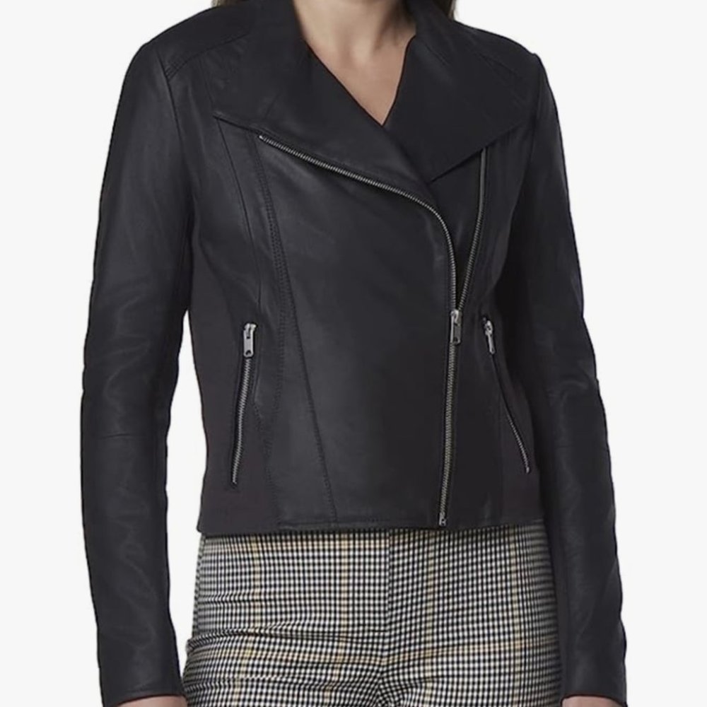 Marc New York Andrew Mark Black Leather Moto Jacket